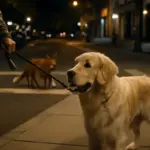 Golden retriever e fauna urbana notturna: le regole fondamentali per passeggiate senza brutte sorprese