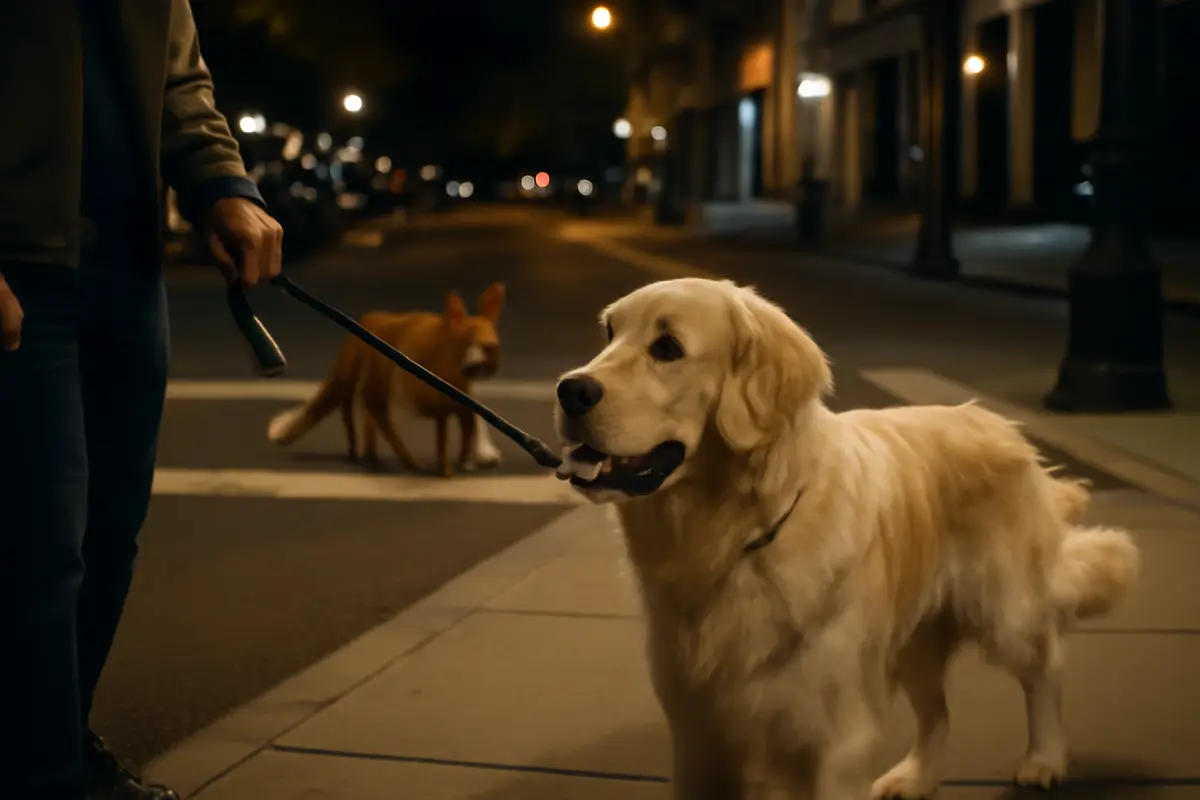 Golden retriever e fauna urbana notturna: le regole fondamentali per passeggiate senza brutte sorprese