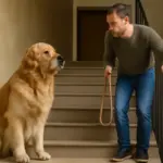 Cani e scale nei palazzi: perché il golden retriever si incanta e come motivarlo a scendere o salire