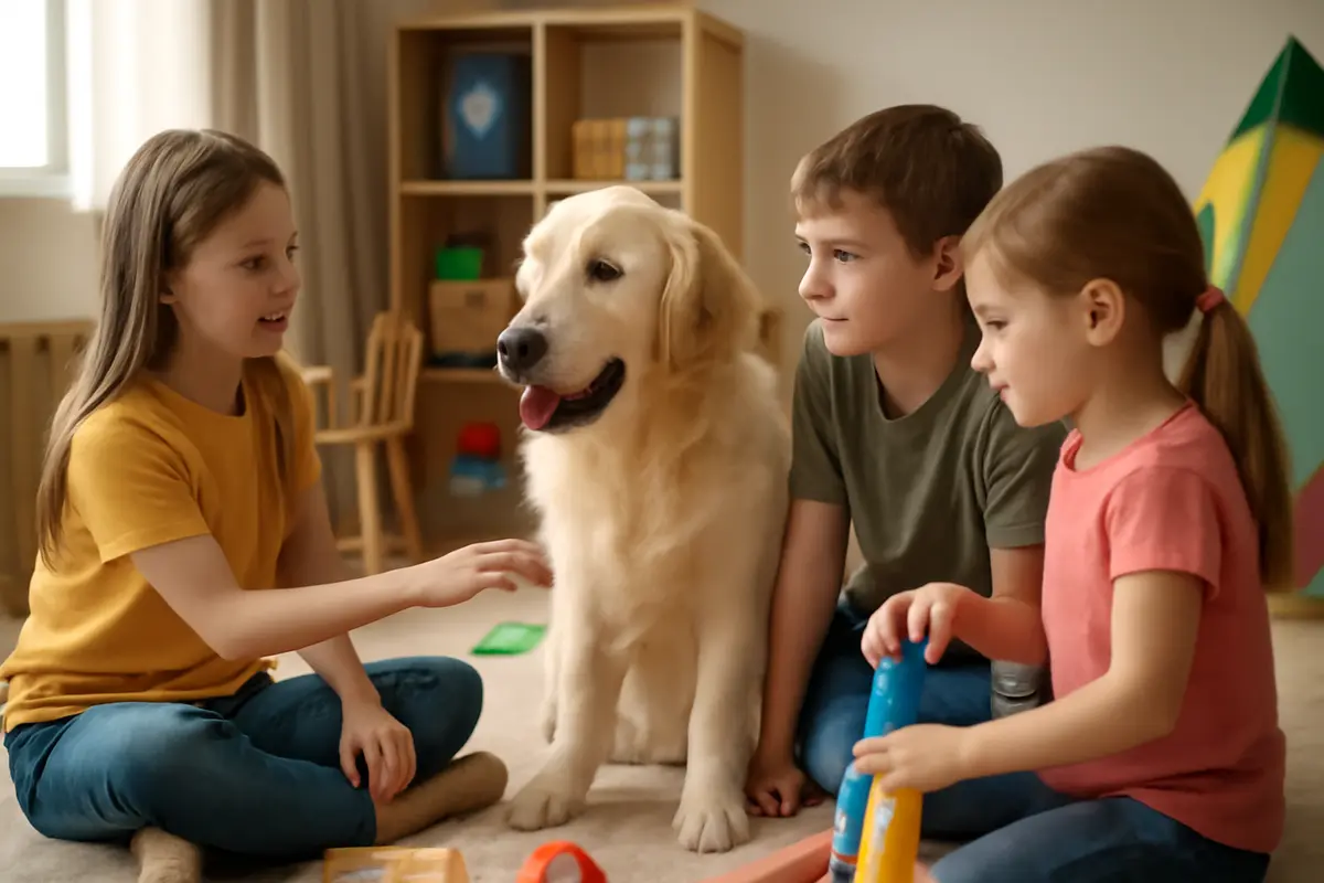 Incontri educativi per bambini e golden retriever: l’attività ludica che fa crescere responsabilità e rispetto