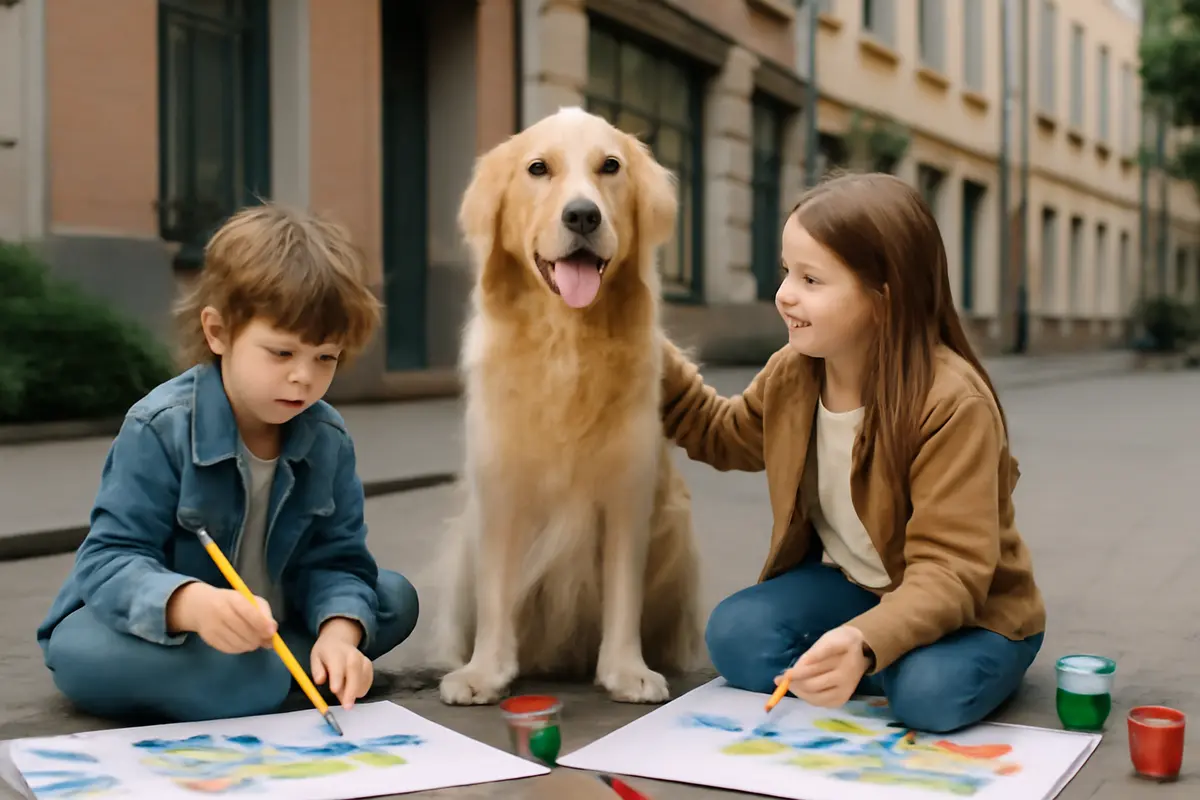 Golden retriever e bambini in città: perché partecipare a laboratori congiunti può trasformare il rapporto